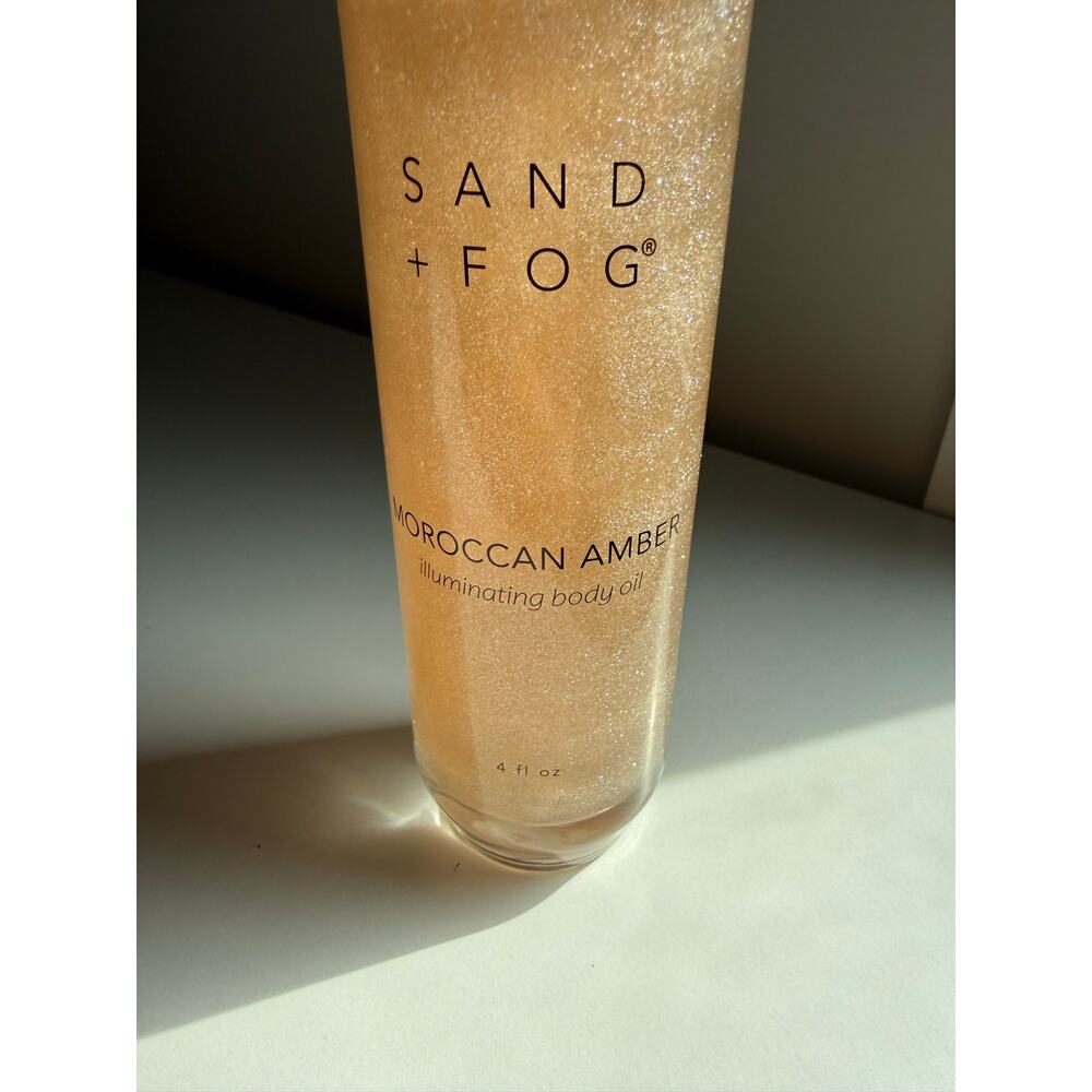 New Sand + Fog Moroccan Amber Illuminating Body Oil 4 oz Shimmer Body Oil - Picture 3 of 4